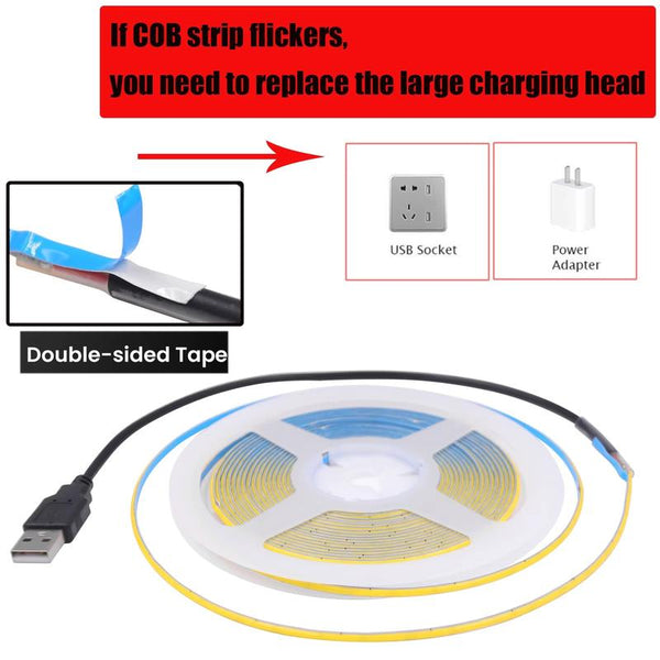Tiras LED COB USB