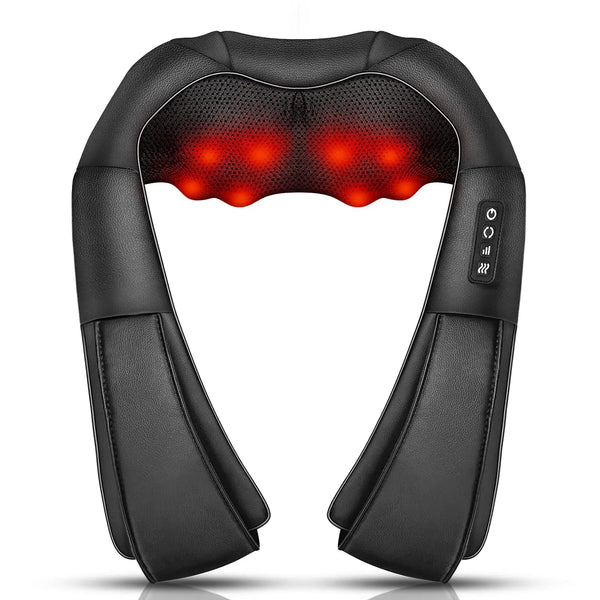 Neck and Shoulder Massager with Heat, Rechargeable Shiatsu Deep Tissue Scarf Like Massager for Back Pain Relief